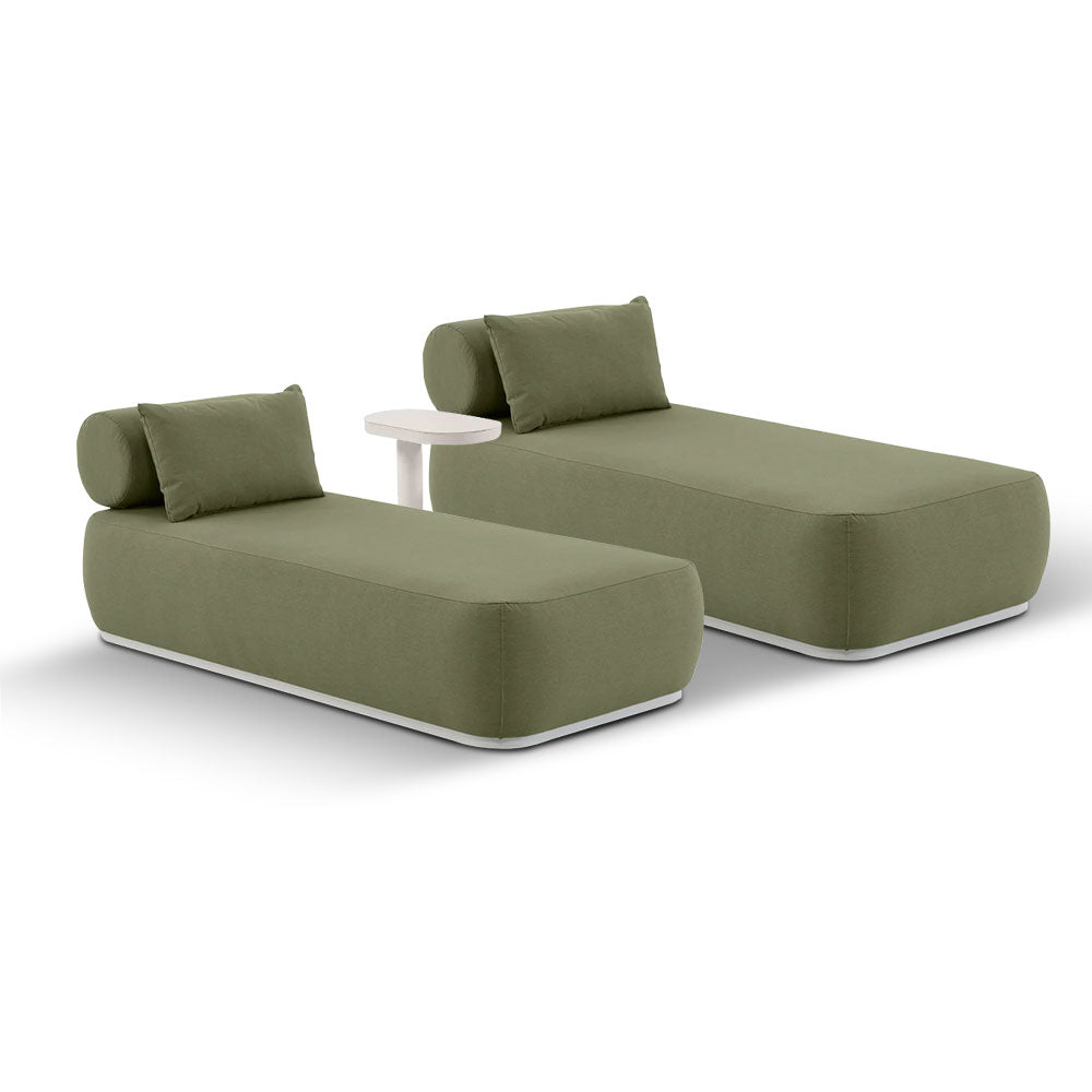 Norfolk Outdoor Aluminium Single Sun Lounge Set with Side Table
