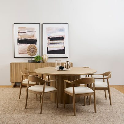 Esperance Indoor 6 Seater Round Dining Setting with Chairs