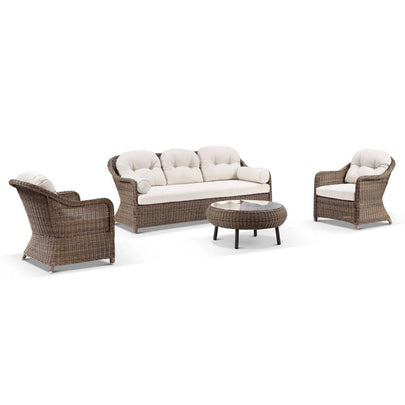 Plantation Outdoor Wicker 3+1+1 Lounge Set with Coffee Table