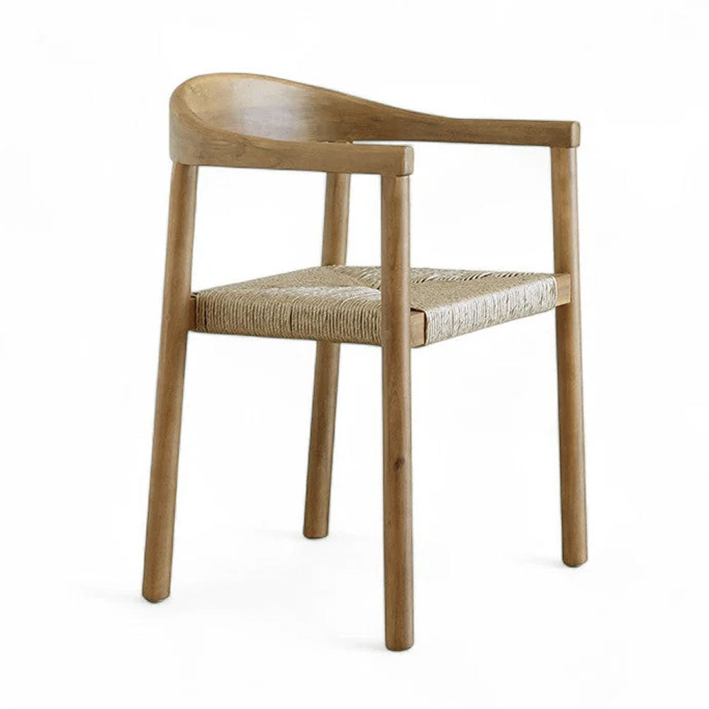 Kotara Hardwood Timber Outdoor Indoor Dining Chair with Rattan Base