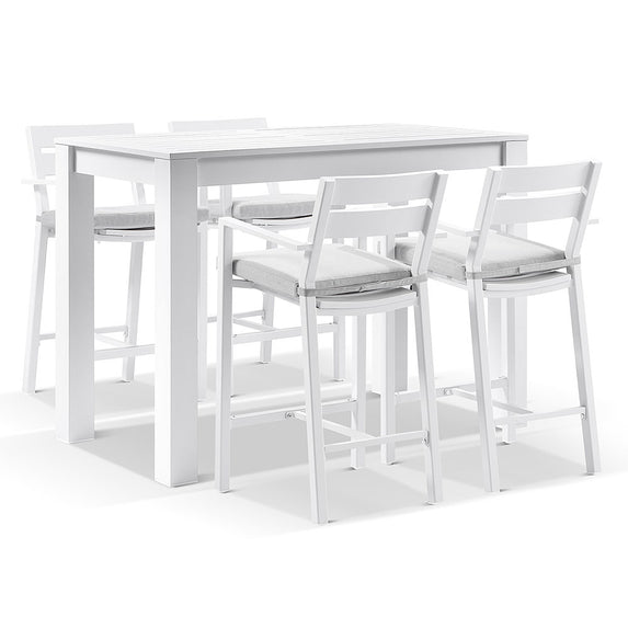 Santorini Outdoor Aluminium 1.5m Bar Table with 4 Bar stools
