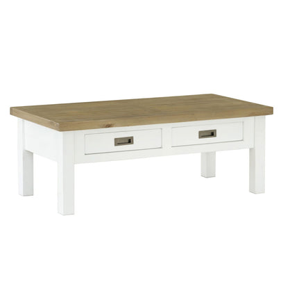 Leura Belle Coffee Table in Brushed  with Natural Timber Top