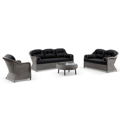 Plantation Outdoor Wicker 3+2+1 Seater Lounge Set with Coffee Table
