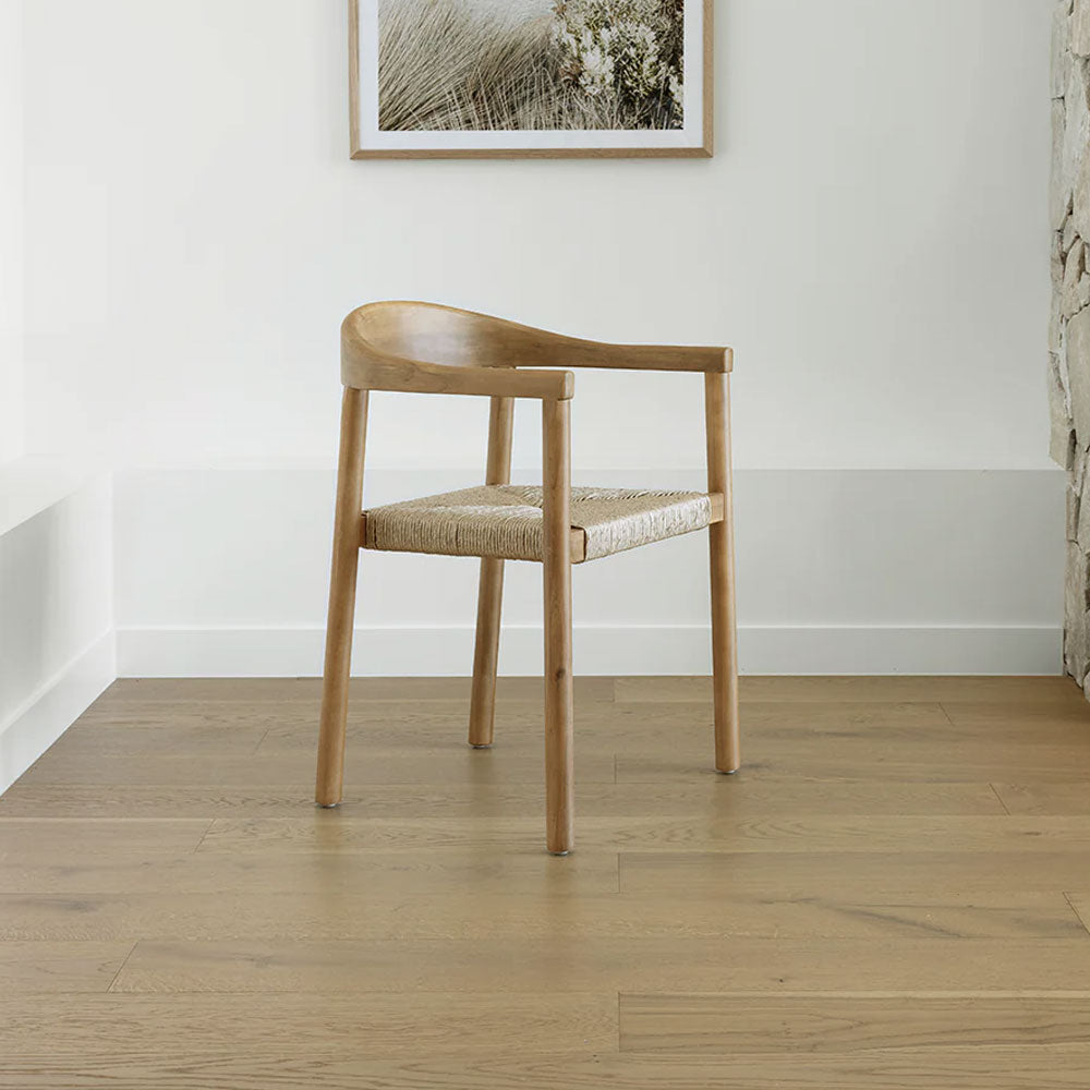 Kotara Hardwood Timber Outdoor Indoor Dining Chair with Rattan Base