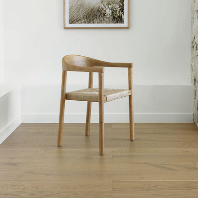 Kotara Hardwood Timber Outdoor Indoor Dining Chair with Rattan Base
