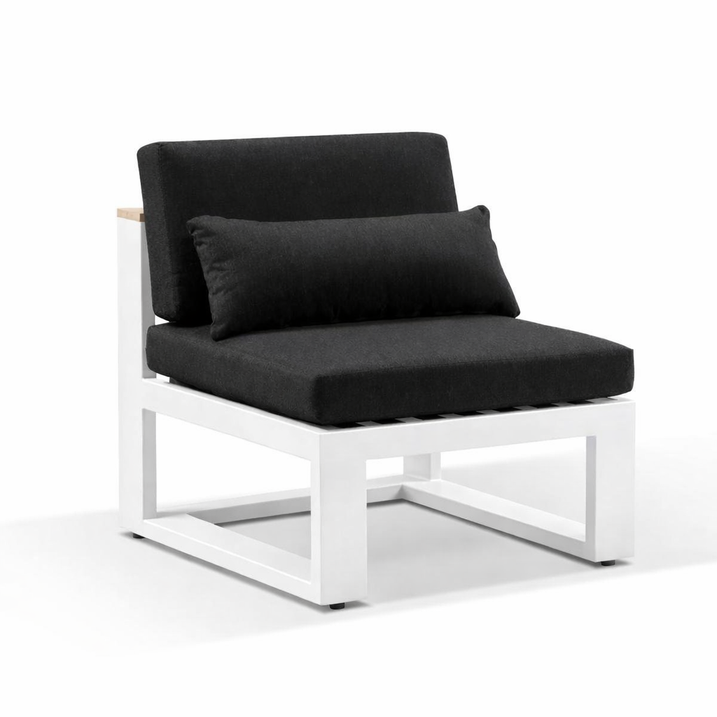 Balmoral Single Modular Outdoor Aluminium and Teak Lounge