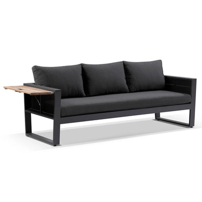 Corfu 3+2+1 Aluminium & Teak Lounge with Coffee Table & Side Table with Sunbrella® cushions