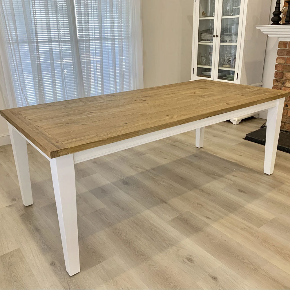 Rectangle Rustic Timber Length Leura Belle Rustic Rectangle 210cm x 100cm Indoor Timber Dining Table ...