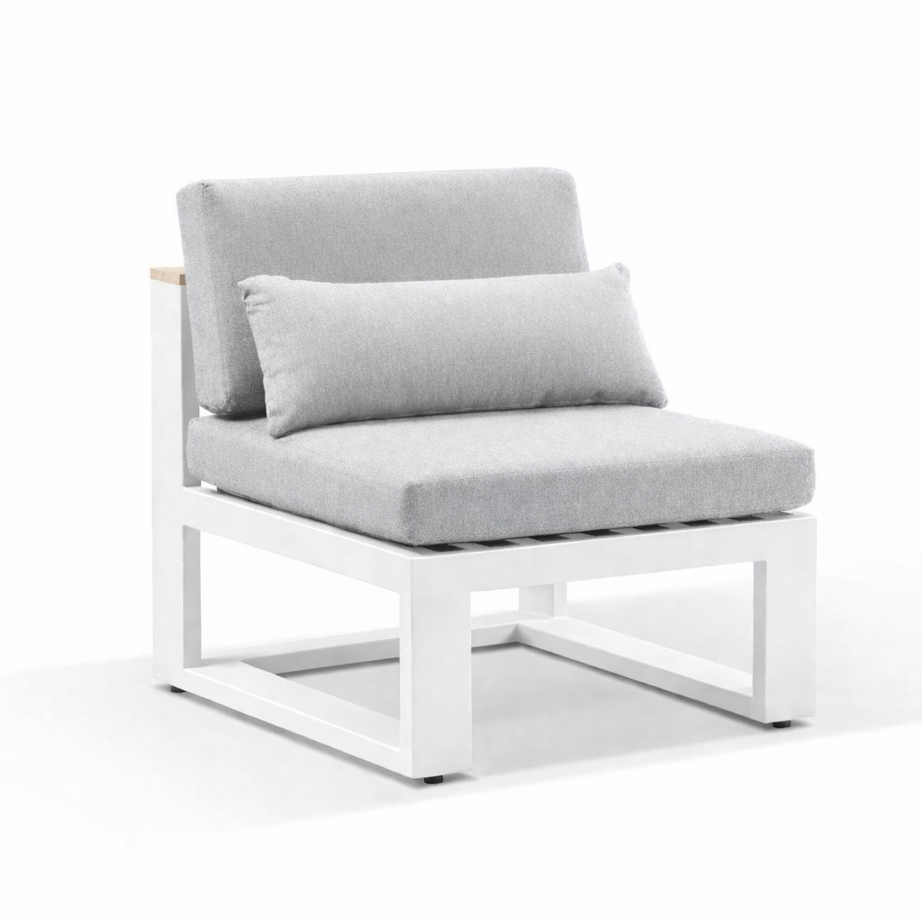 Balmoral Single Modular Outdoor Aluminium and Teak Lounge