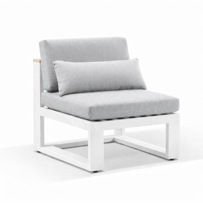 Balmoral Single Modular Outdoor Aluminium and Teak Lounge