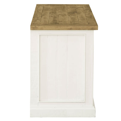 Leura Belle Entertainment TV Unit in Brushed  with Natural Timber Top