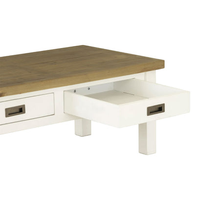 Leura Belle Coffee Table in Brushed  with Natural Timber Top