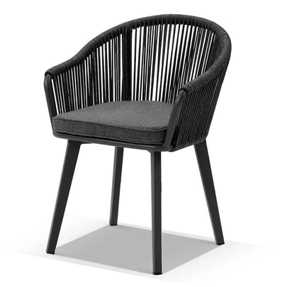 Alpine Outdoor Rope and Aluminium Dining Chair in Slate Grey
