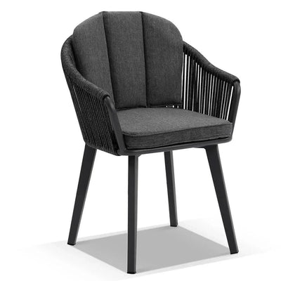 Alpine Outdoor Rope and Aluminium Dining Chair in Slate Grey