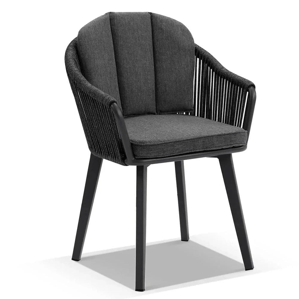 Alpine Outdoor Rope and Aluminium Dining Chair in Slate Grey