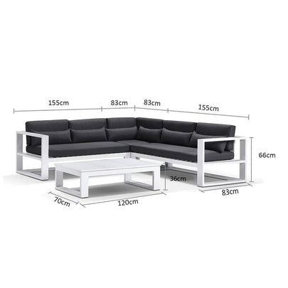 Santorini Package A Outdoor Aluminium Corner Lounge