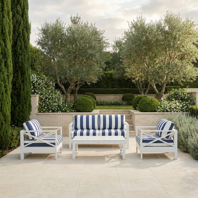 Kansas 2+1+1 seater Outdoor Aluminium Lounge Set with Coffee Table