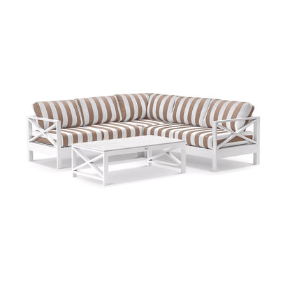 Kansas Package A - Outdoor Aluminium Corner Modular Lounge Set with Coffee Table