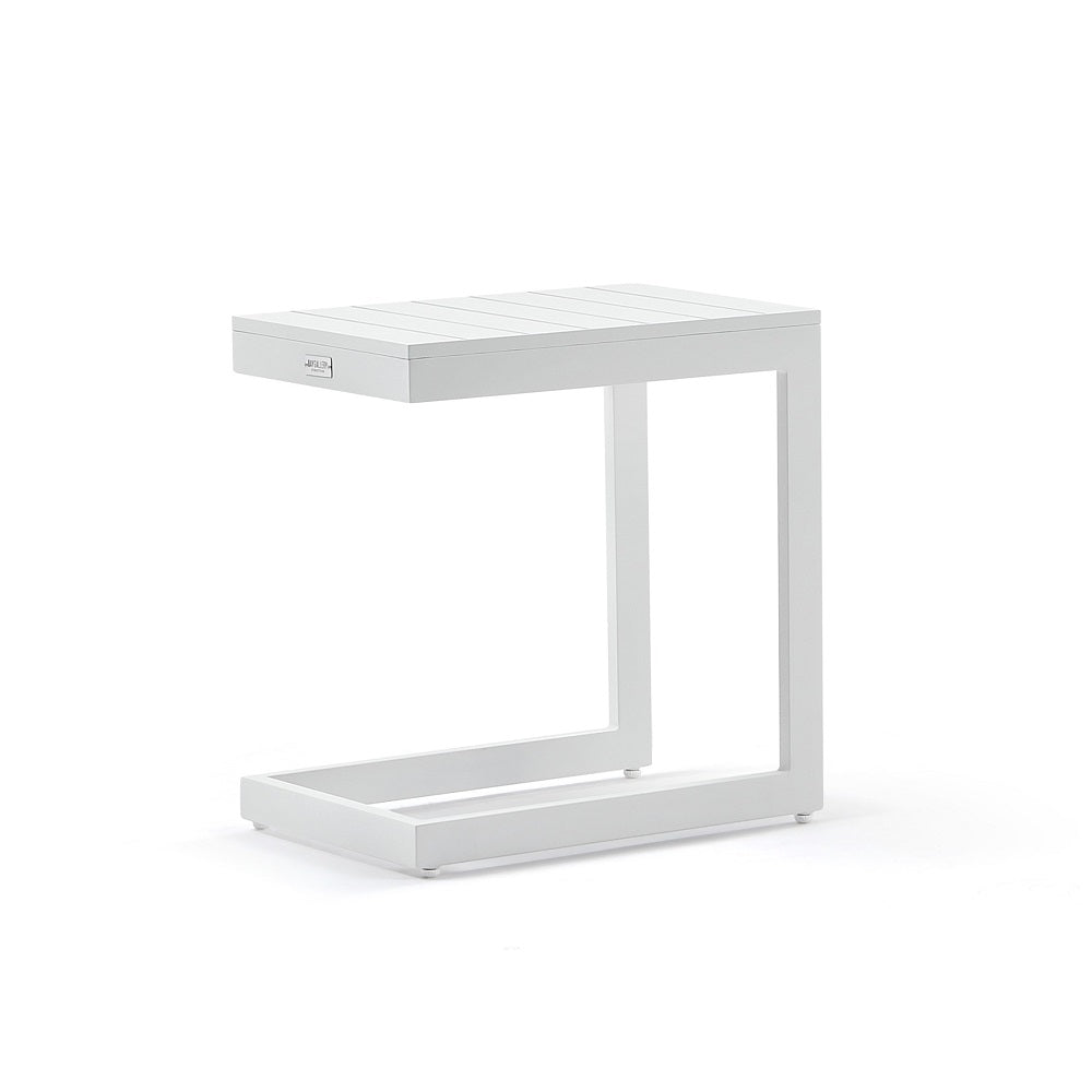 Slide In Side Table Santorini Outdoor Aluminium Slide Under Side Table - Bay Gallery Furniture