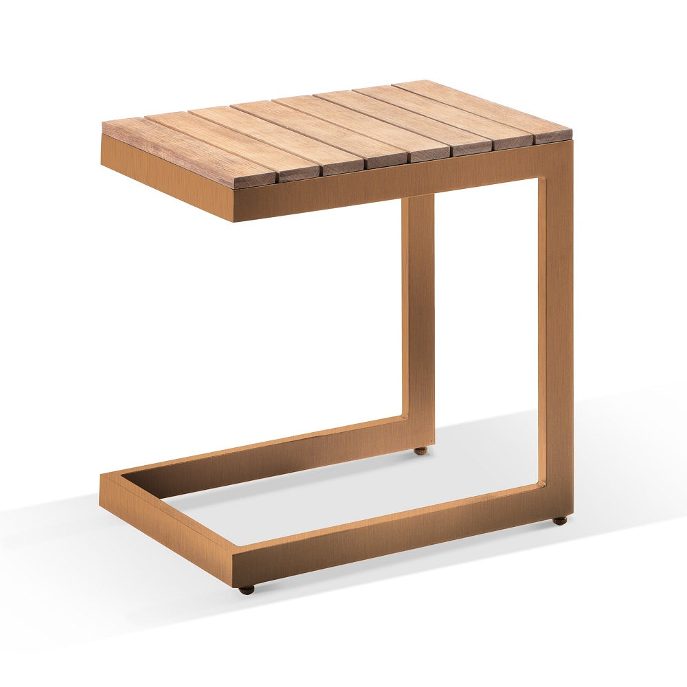 Balmoral Outdoor Aluminium and Teak Top Side Table