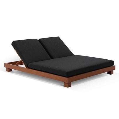Santorini Aluminium Double Sun Lounge w/ Round Side Table