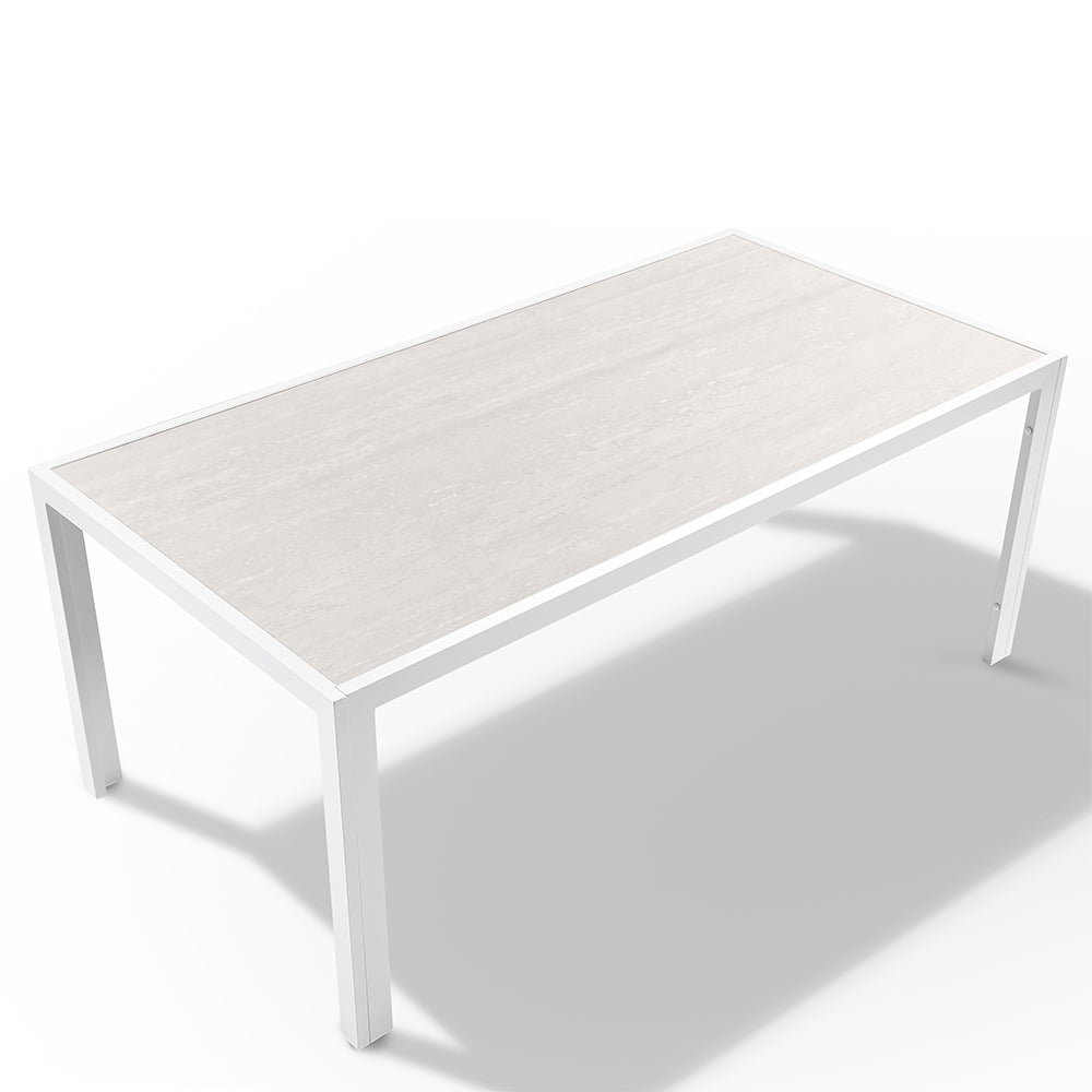 Alpine 8 Seater Rope and Aluminium Dining Table and Chairs Setting