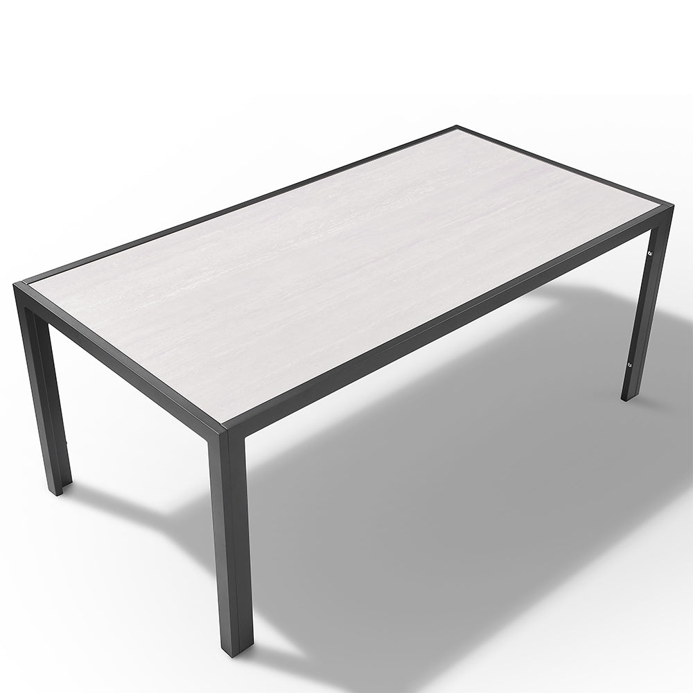 Alpine 8 Seater Rope and Aluminium Dining Table and Chairs Setting