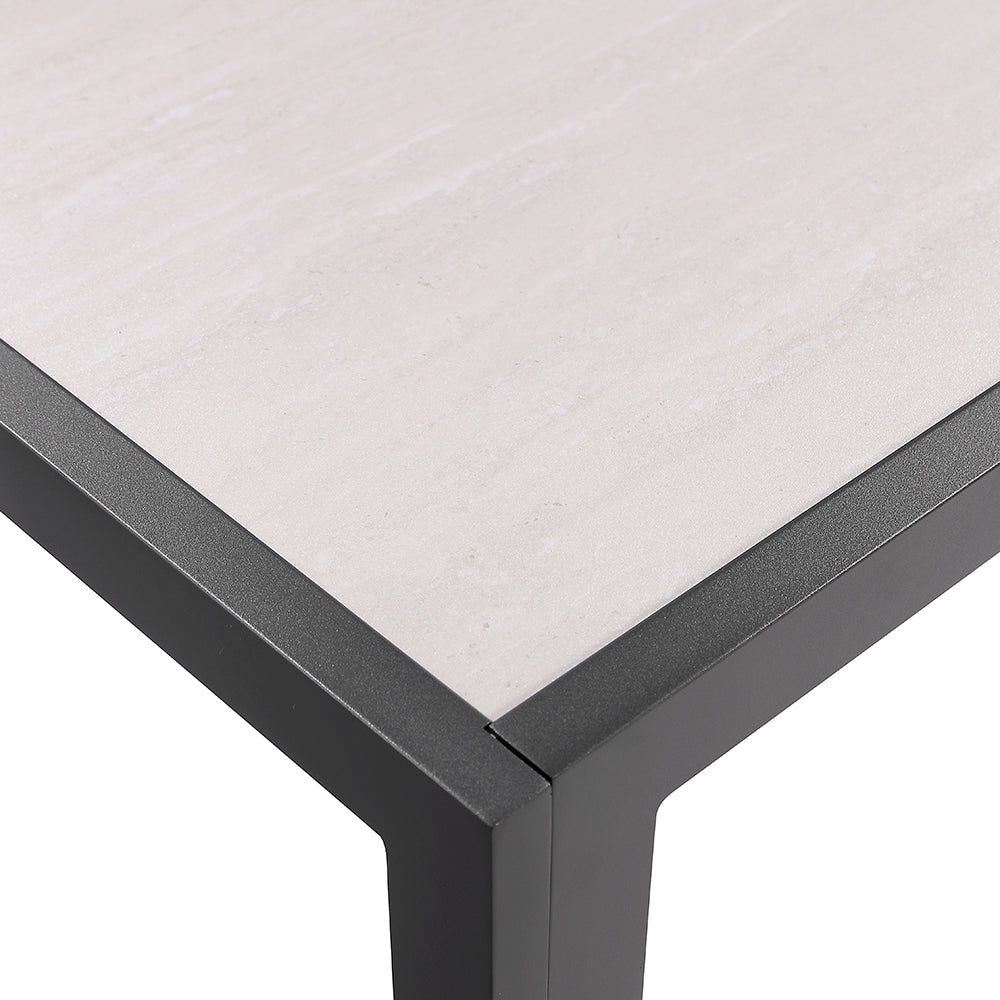 Alpine 8 Seater Rope and Aluminium Dining Table and Chairs Setting