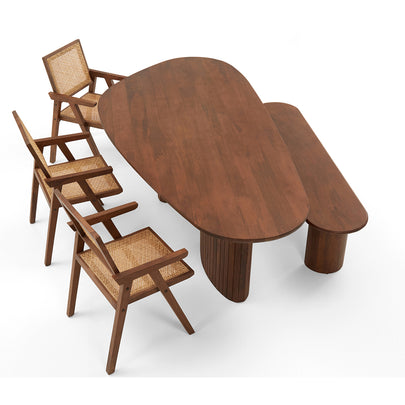 Annangrove Indoor 2.5m Timber Dining Set with bench and Chairs