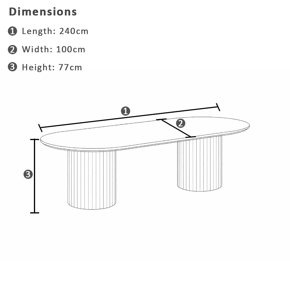 Aria Outdoor 2.4m Ceramic Top Aluminium Dining Table