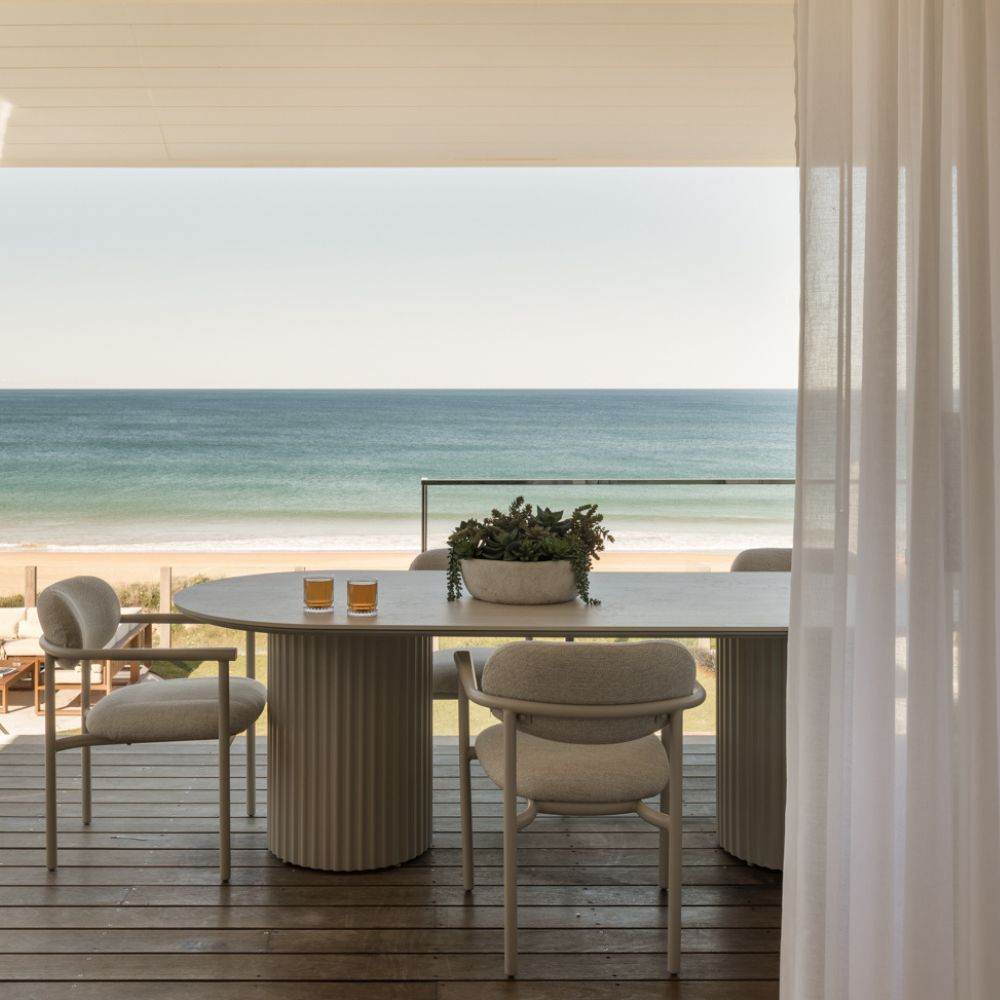 Aria Outdoor 2.4m Ceramic and Aluminium Table with 8 Aria Dining Chairs