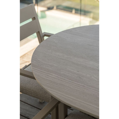 Aria Outdoor 2.4m Ceramic and Aluminium Table with 8 Santorini Dining Chairs