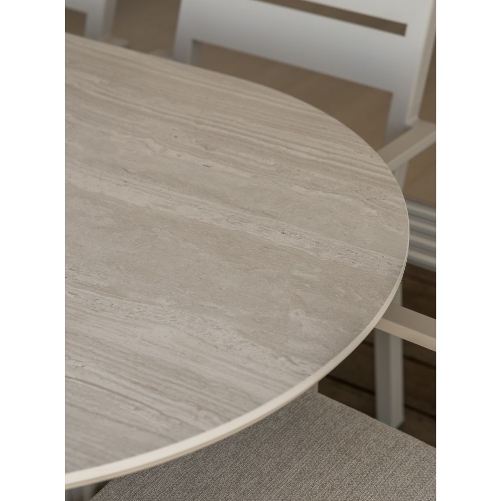 Aria Outdoor 2.4m Ceramic and Aluminium Table with 8 Santorini Dining Chairs