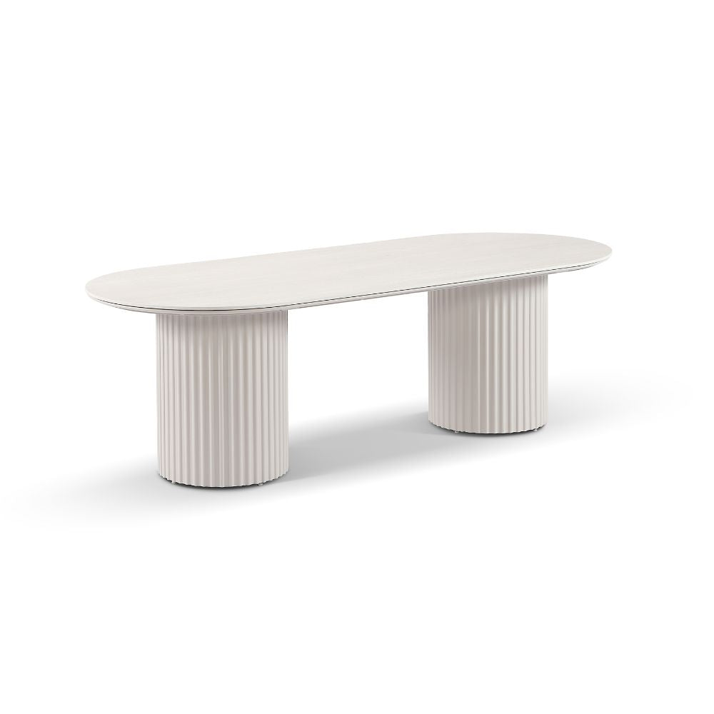 Aria Outdoor 2.4m Ceramic Table Top Dining Setting with Benches
