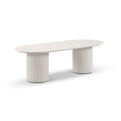 Aria Outdoor 2.4m Ceramic Table Top Dining Setting with Benches