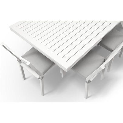 Austin Outdoor 2.2m - 3m Extension Aluminium Table with 12 Santorini Armless Dining Chairs