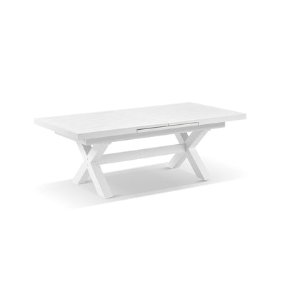 Austin Outdoor 2.2m - 3m Extension Aluminium Table with 10 Hugo Rope Dining Chairs