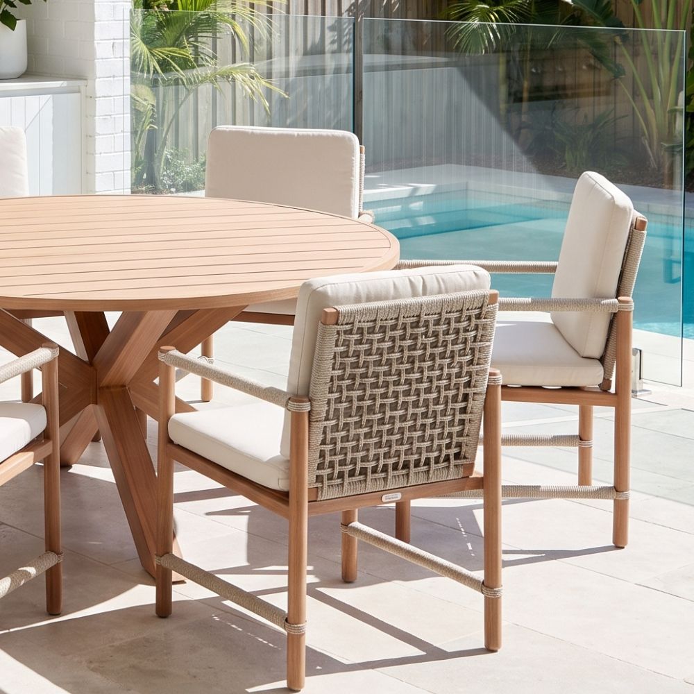 Avery Outdoor Aluminium and Rope Dining Chair