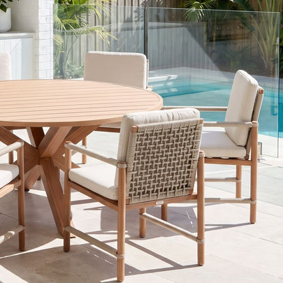 Avery Outdoor Aluminium and Rope Dining Chair