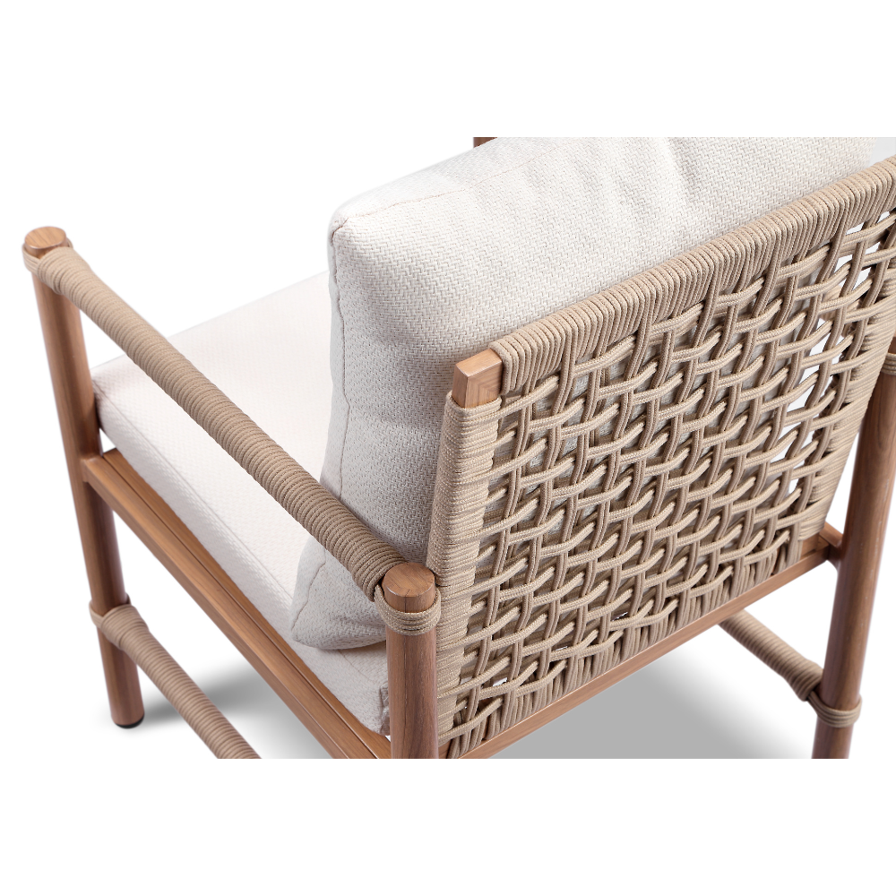 Avery Outdoor Aluminium and Rope Dining Chair
