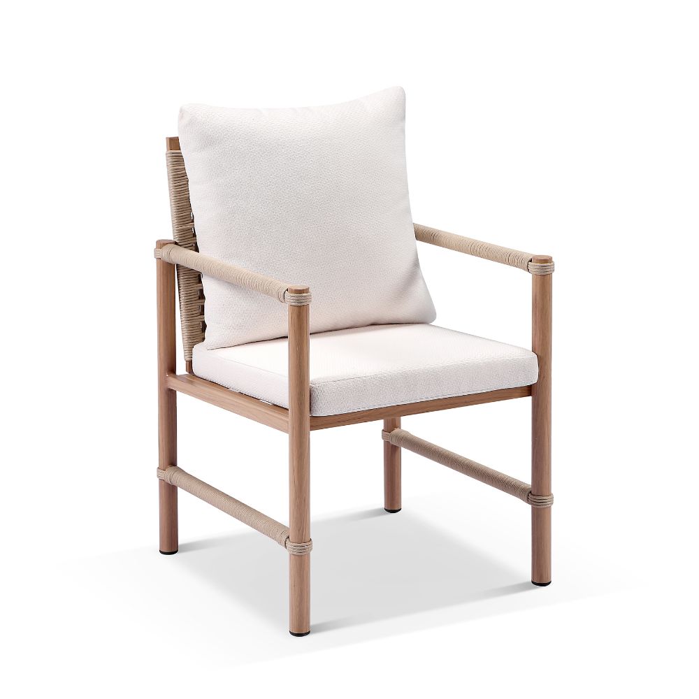 Avery Outdoor Aluminium and Rope Dining Chair