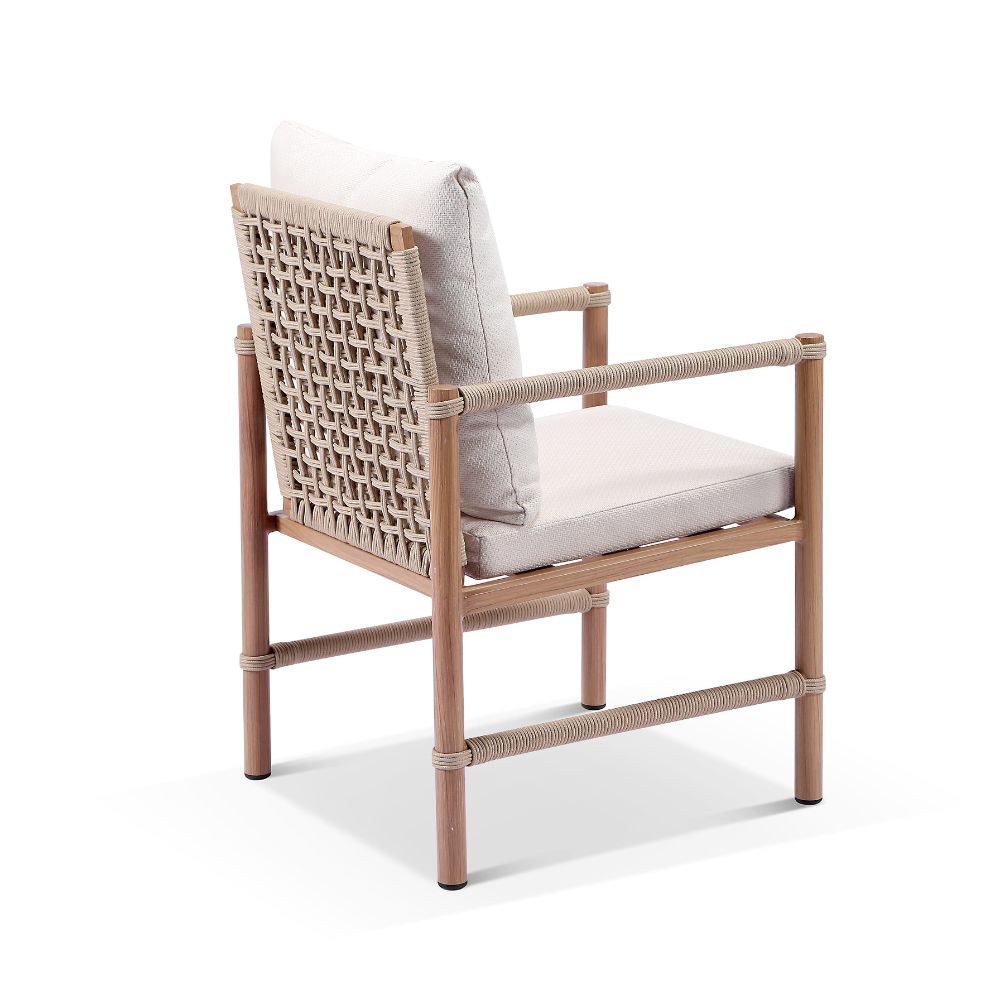 Avery Outdoor Aluminium and Rope Dining Chair