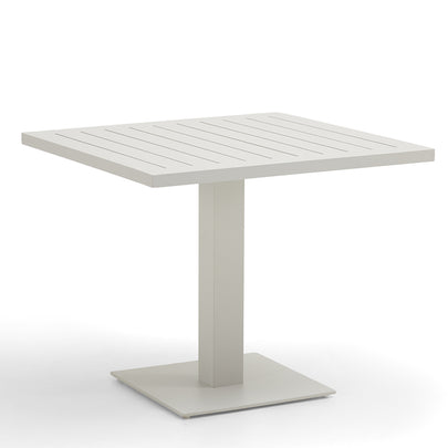 Avoca Outdoor Square Pedestal Aluminium Dining Table with Hugo Rope Chairs