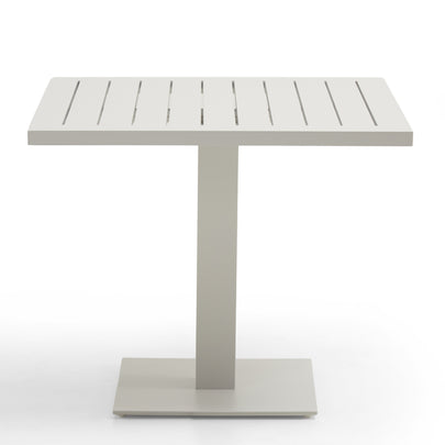 Avoca Outdoor Square Pedestal Aluminium Dining Table with Hugo Rope Chairs