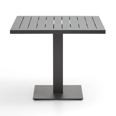 Avoca Outdoor Square Pedestal Aluminium Dining Table with Hugo Rope Chairs