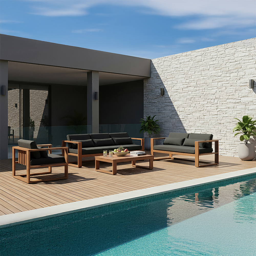 Santorini 3+2+1 Outdoor Lounge Setting with Coffee Table