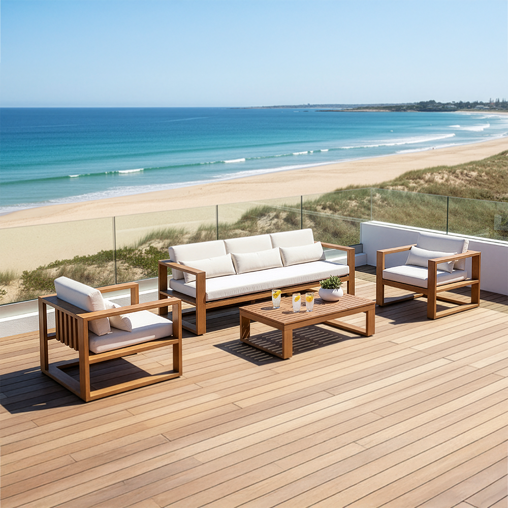 Santorini 3+1+1 Aluminium Lounge Setting with Coffee Table