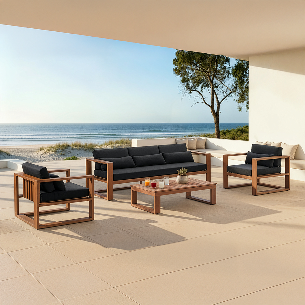 Santorini 3+1+1 Aluminium Lounge Setting with Coffee Table