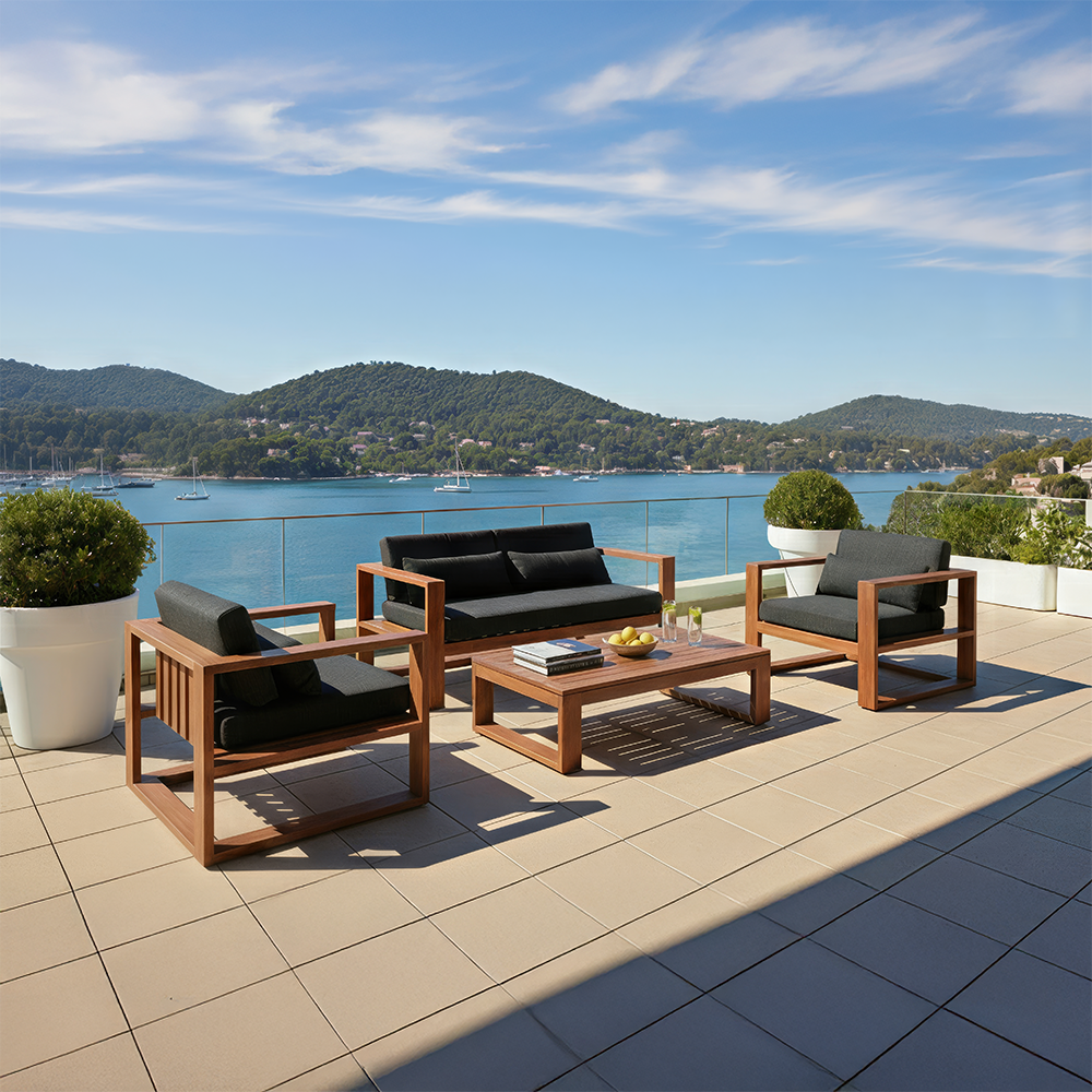 Santorini 2+1+1 Outdoor Aluminium Lounge Set with Coffee Table