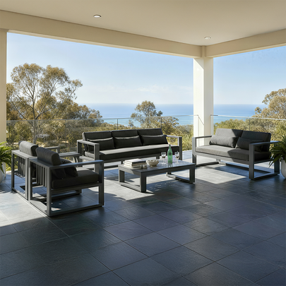 Santorini 3+2+1+1 Outdoor Aluminium Lounge Set with Coffee Table
